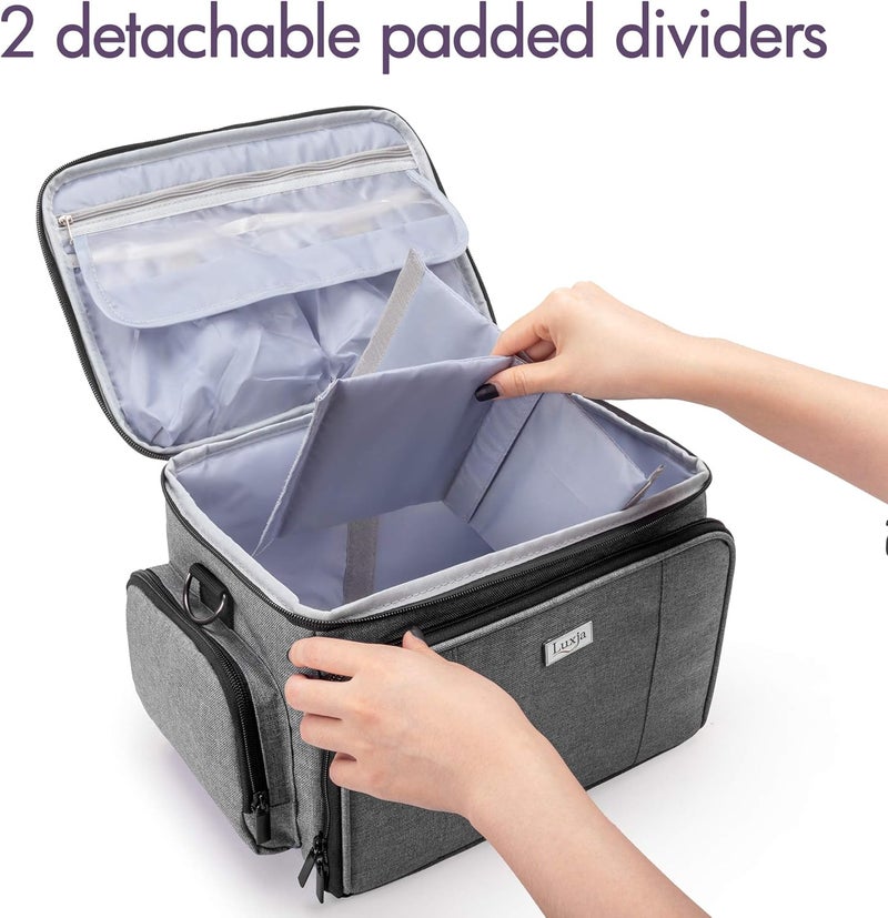 LUXJA Carrying Case Compatible with Cricut Joy and Easy Press Mini, Carrying Bag with Supplies Storage Sections, Gray - Image 4